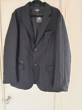 Bugatchi Men's Quilted Black Two-Button Sport Coat/Jacket